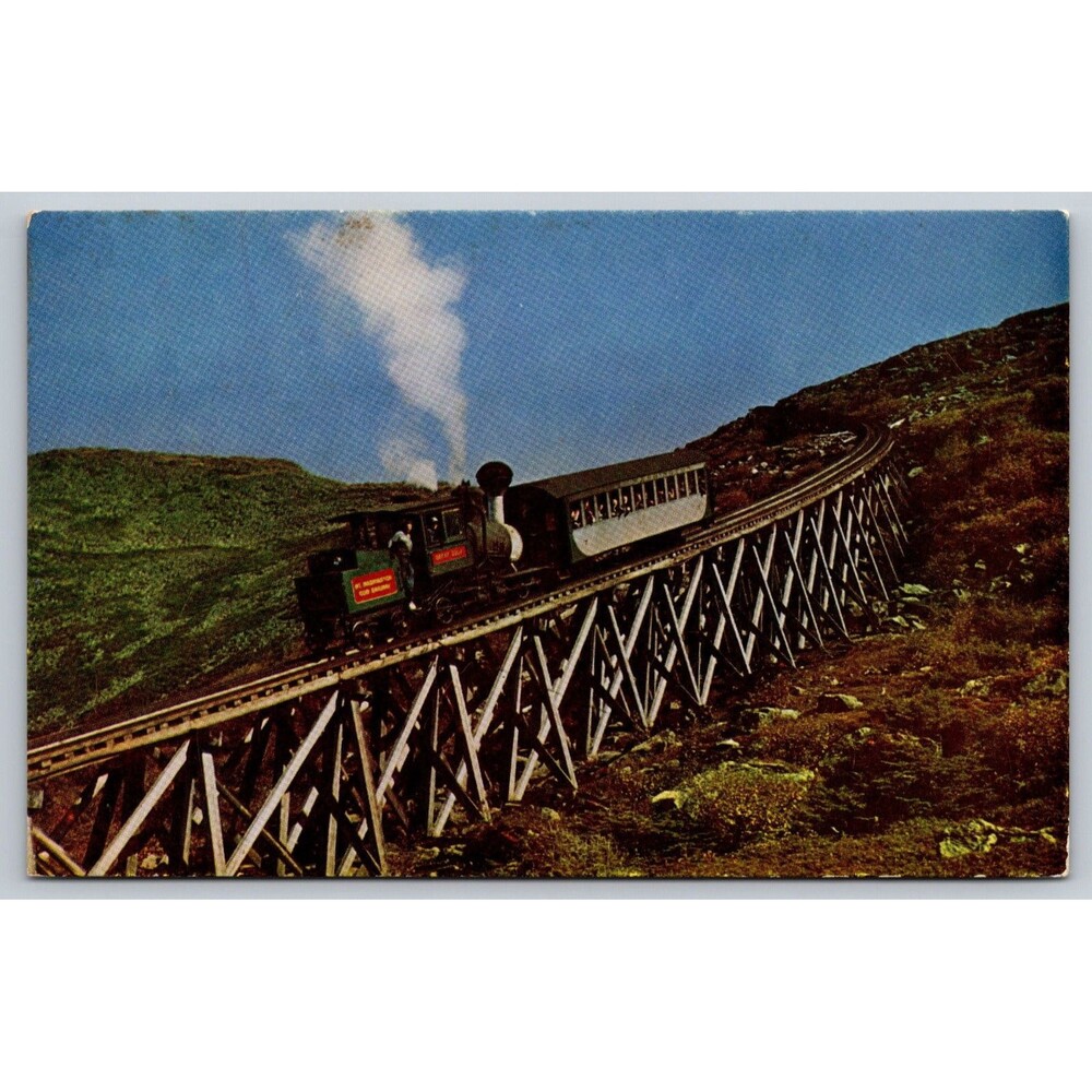 Vintage Mt. Washington Cog Railway NH Postcard Mike Roberts Bromley NC127